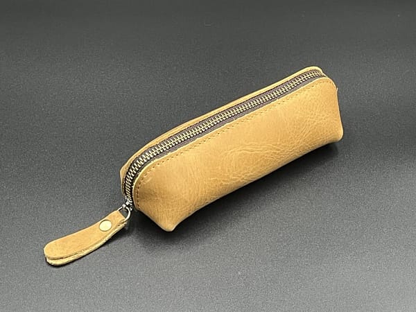 革製ペンケース 筆入 ベージュ - 画像 (2)