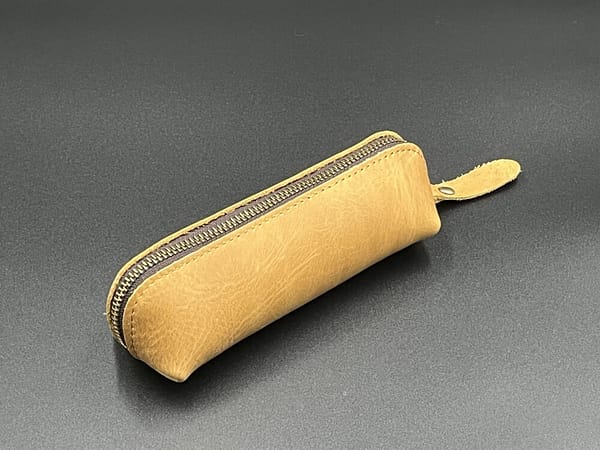 革製ペンケース 筆入 ベージュ - 画像 (3)