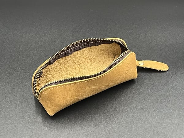 革製ペンケース 筆入 ベージュ - 画像 (4)